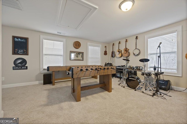 playroom with carpet floors