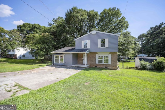 view of front property with a front yard