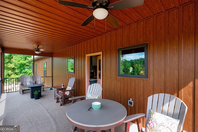 view of patio with ceiling fan