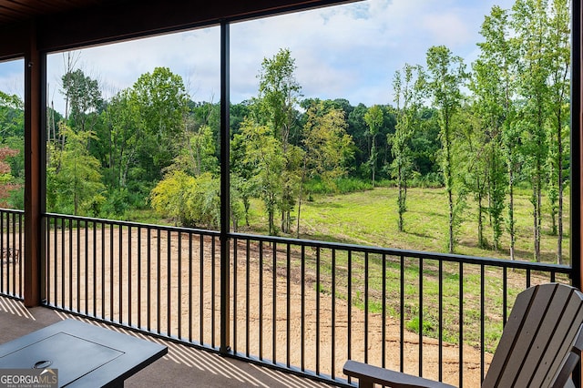 view of unfurnished sunroom