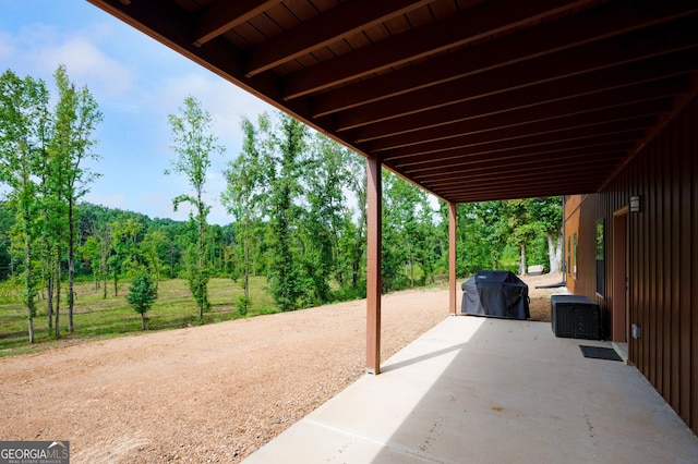 view of patio / terrace featuring a grill