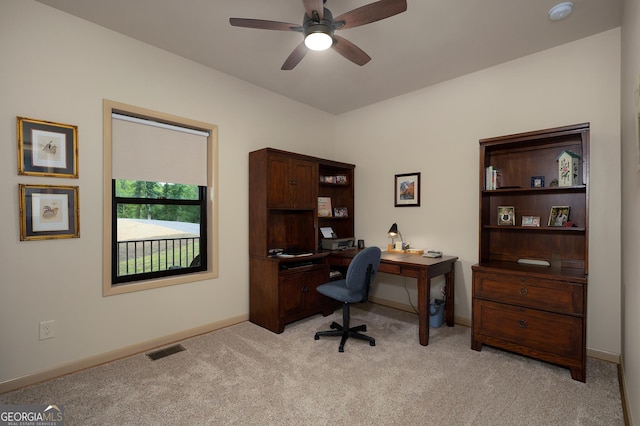 1581 Taylor Town Rd NE, Ranger, GA 30734 - office featuring light colored carpet and ceiling fan