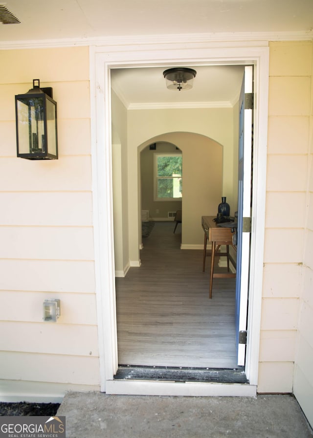 doorway to property featuring visible vents