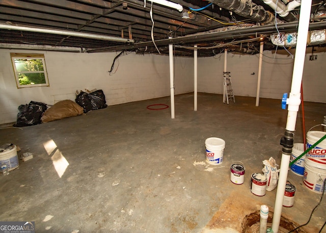 view of basement