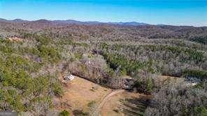 drone / aerial view featuring a mountain view