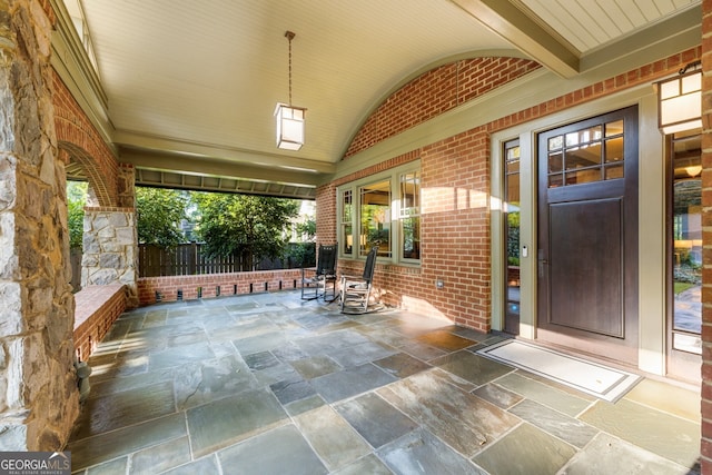 view of patio with a porch