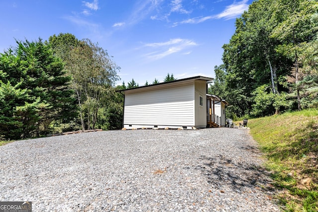 view of garage