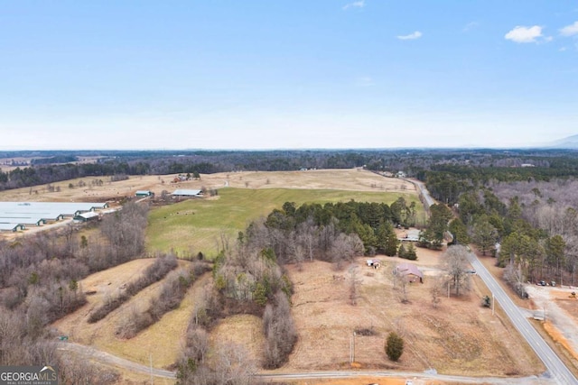 bird's eye view featuring a rural view