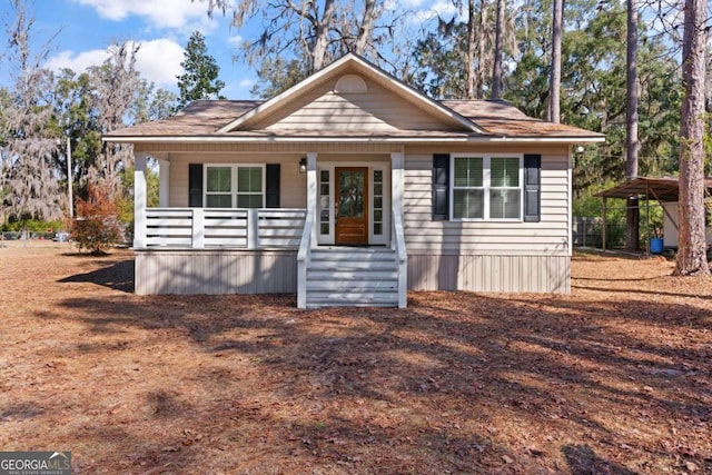 bungalow-style house with a porch