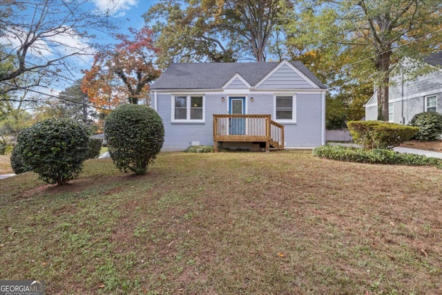 view of front of home with a front yard