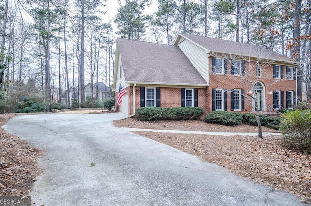 view of front of house with a garage