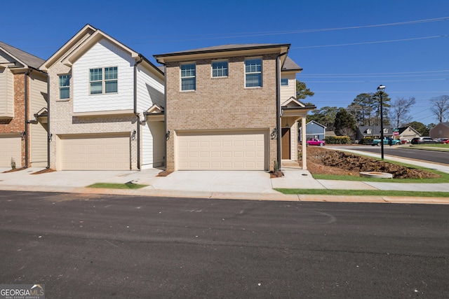 view of front of home with a garage