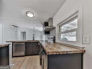 kitchen with dark brown cabinetry, appliances with stainless steel finishes, sink, and light hardwood / wood-style flooring