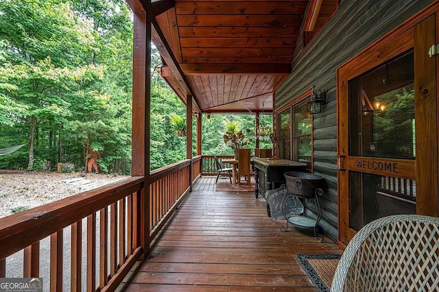 view of wooden terrace