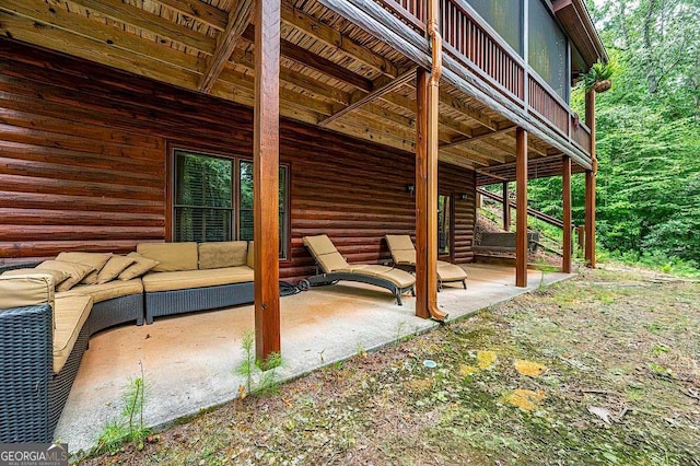 view of patio featuring an outdoor living space