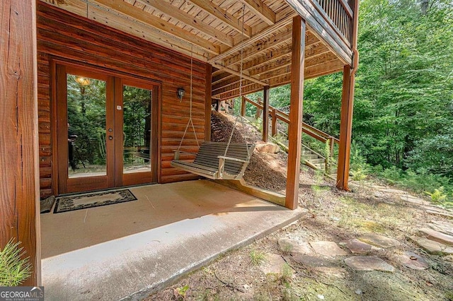 exterior space featuring french doors