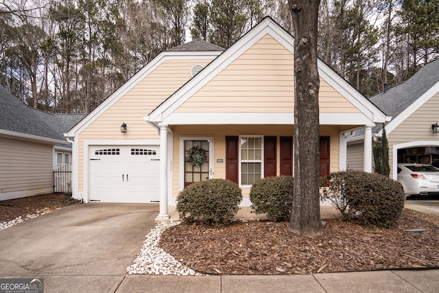 view of front of home with a garage