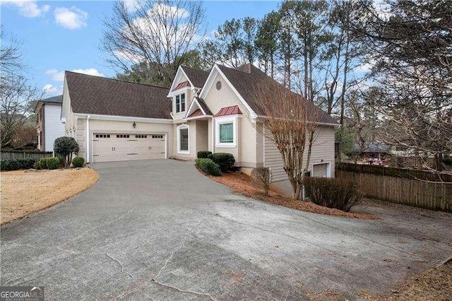 view of front facade with a garage