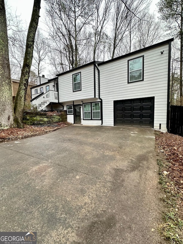 view of front of home featuring a garage