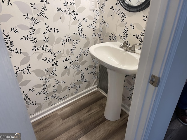 bathroom featuring hardwood / wood-style floors