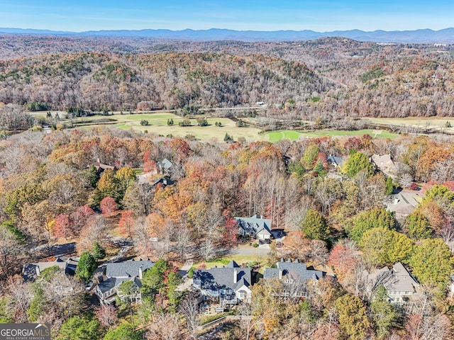 drone / aerial view with a mountain view