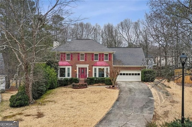 colonial house with a garage