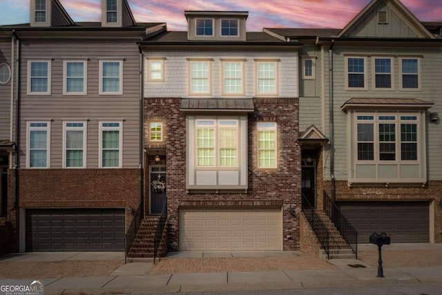 view of property featuring a garage