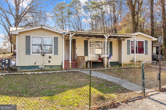 ranch-style house with a porch