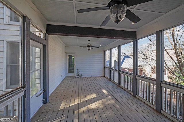 deck with ceiling fan