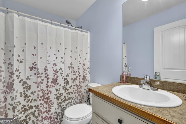 bathroom with toilet and vanity