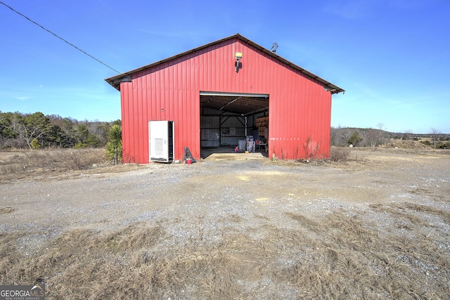 view of pole building