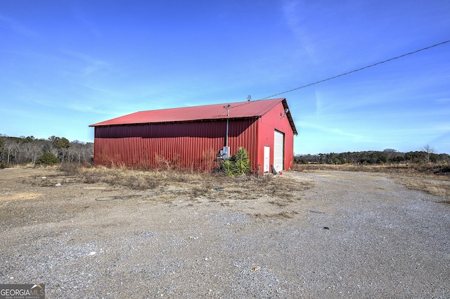 view of pole building