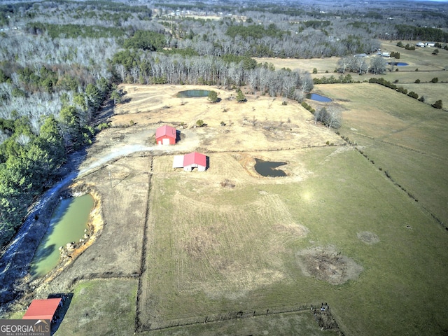 bird's eye view with a rural view