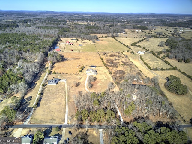 aerial view with a rural view