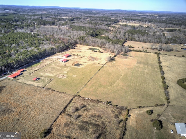 bird's eye view with a rural view