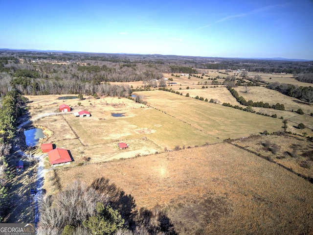 bird's eye view with a rural view