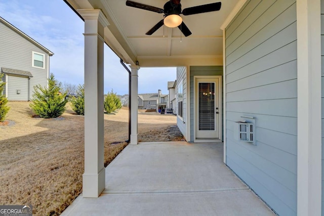 view of patio / terrace with ceiling fan