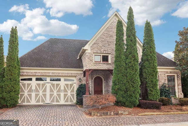 view of front of home with a garage