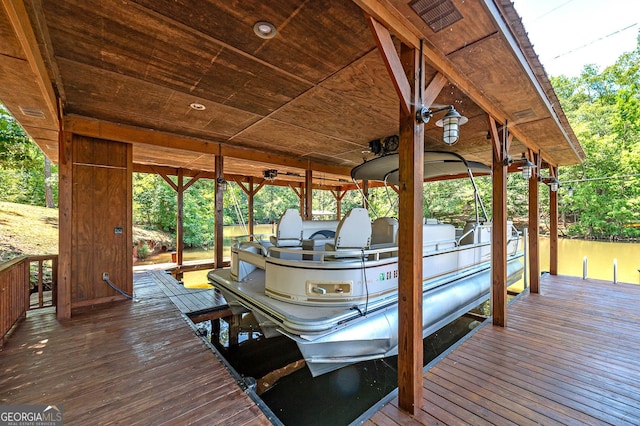 dock area featuring boat lift