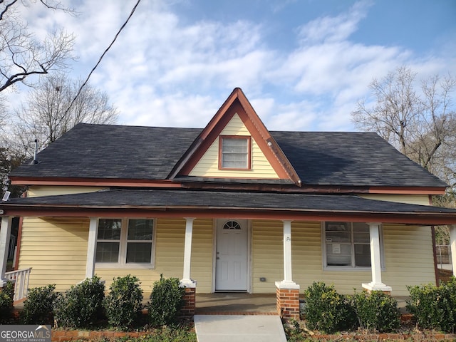 view of front of home with a porch