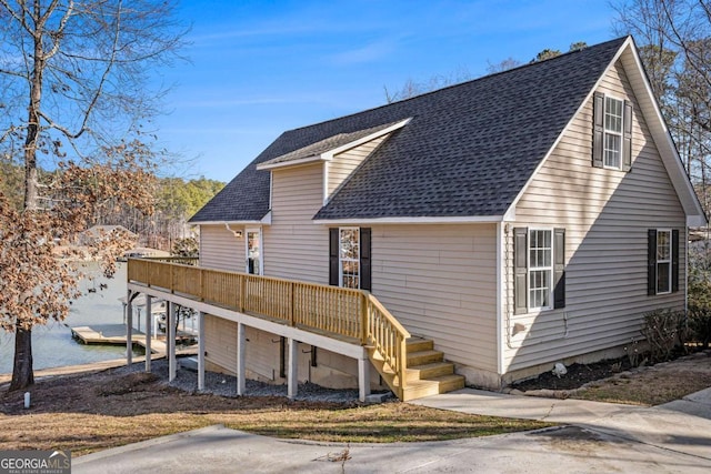 view of front of property with a deck