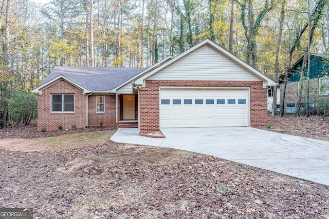 single story home featuring a garage