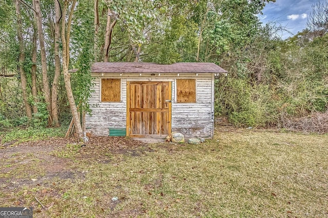 view of shed