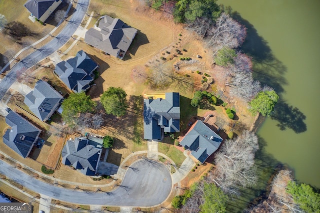 drone / aerial view with a residential view