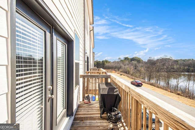 balcony with a water view