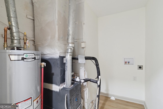 utility room featuring gas water heater