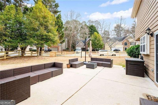 view of patio with outdoor lounge area