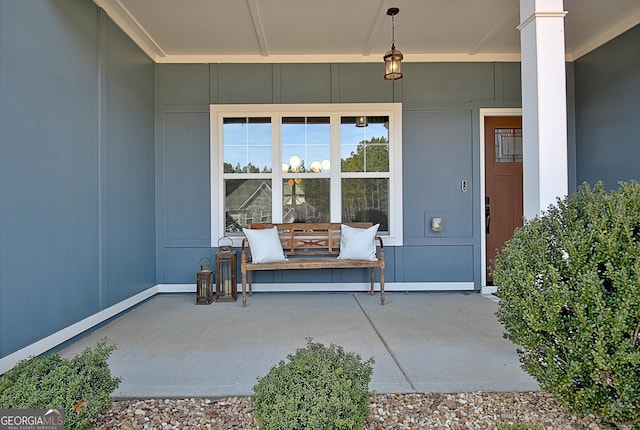 property entrance with a porch