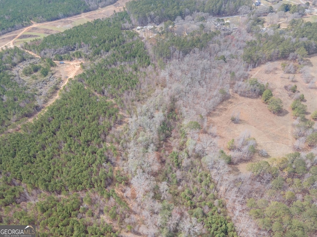 aerial view featuring a forest view