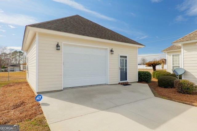 view of garage